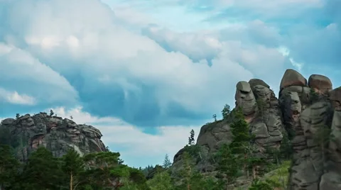 Mountain Landscape with Clouds Stock Footage 48854610