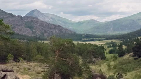 Mountain Landscape with Clouds Stock Footage 48855964