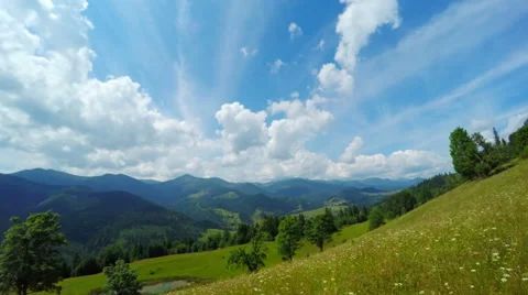 Mountain Landscape with Clouds Stock Footage 67367955