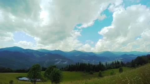 Mountain Landscape with Clouds Stock Footage 68414934