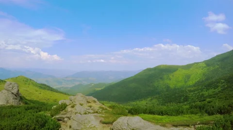 Mountain Landscape with Clouds Stock Footage 68416426