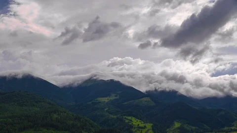 Mountain Landscape with Clouds Stock Footage 71256460