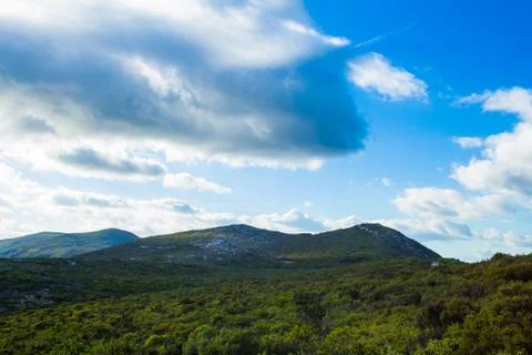 Mountain landscape with clouds Stock Photos