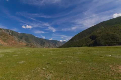Mountain landscape with clouds. Stock Photos