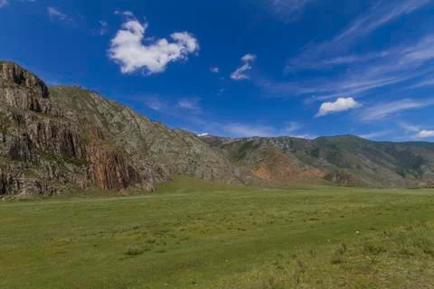 Mountain landscape with clouds. Stock Photos