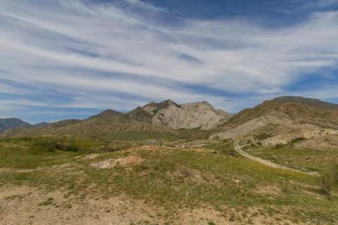 Mountain landscape with clouds. Foto stock