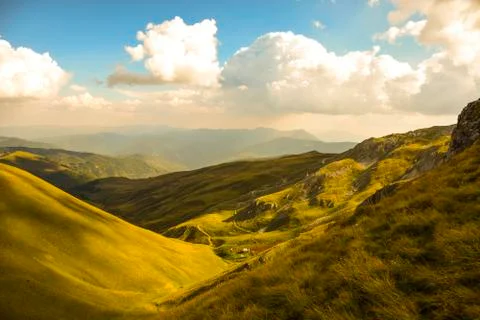 Mountain landscape with clouds Fotos Stock
