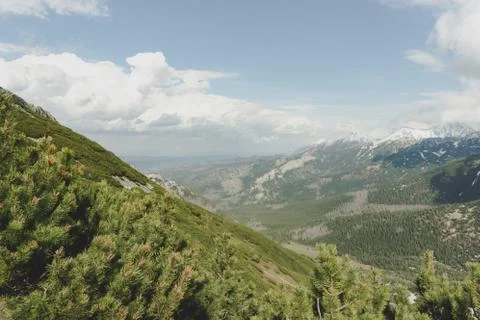 Mountain landscape with clouds. 스톡 사진