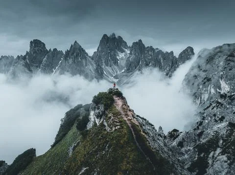 Mountain landscape with clouds Stock Photos