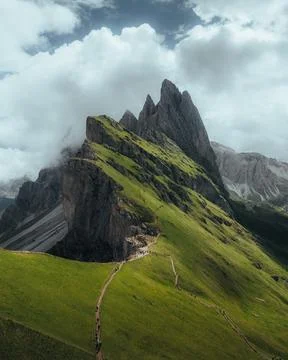 Mountain landscape with clouds Stock Photos