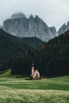 Mountain landscape with clouds Stock Photos
