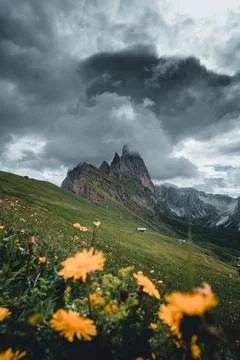 Mountain landscape with clouds Stock Photos