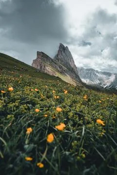 Mountain landscape with clouds Stock Photos