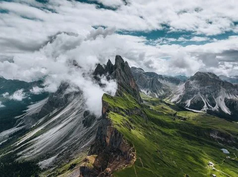 Mountain landscape with clouds Stock Photos