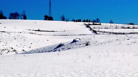 Mountain landscape covered with snow. Video stock 208869613