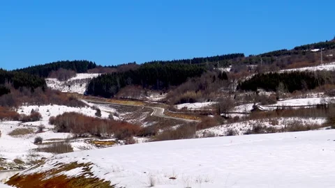 Mountain landscape covered with snow. Stock Footage 208869792
