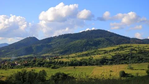 Mountain landscape with dramatic clouds Stock Photos