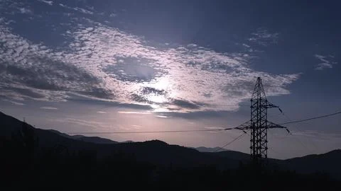 Mountain landscape with dramatic clouds Stock Photos