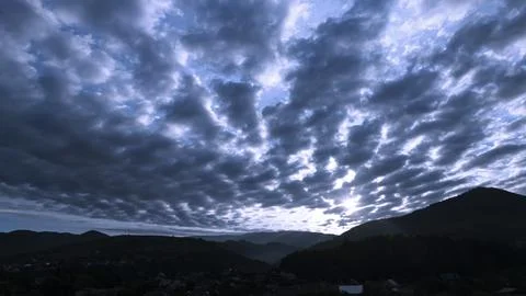 Mountain landscape with dramatic clouds Stock Photos