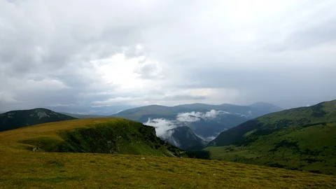 Mountain landscape With Dramatic Clouds, Time Lapse Stock Footage 99429882