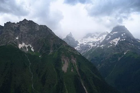 Mountain landscape with dramatic sky Stock Photos