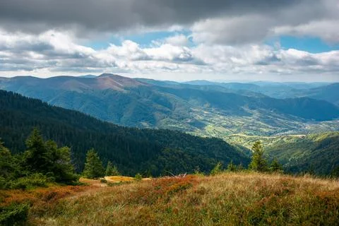 Mountain landscape in dramatic weather Stock Photos