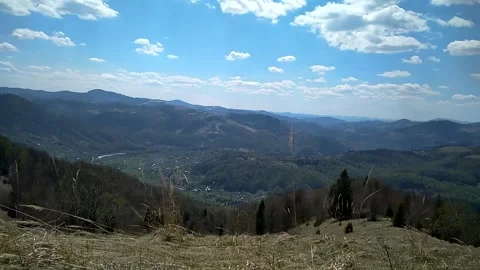 Mountain landscape in early spring, time lapse Video stock 150559021