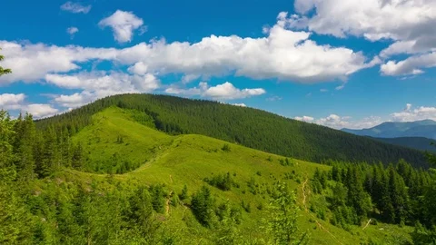 Mountain Landscape with a Fast Clouds and Shadows Video stock 81757777