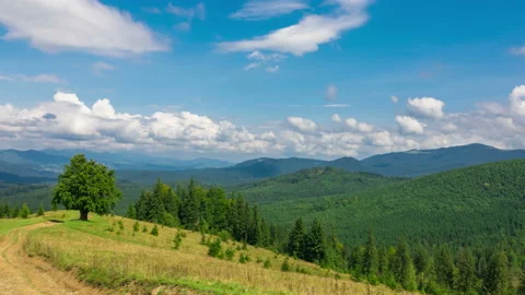 Mountain Landscape with a Fast Clouds and Shadows Stock Footage 117798462