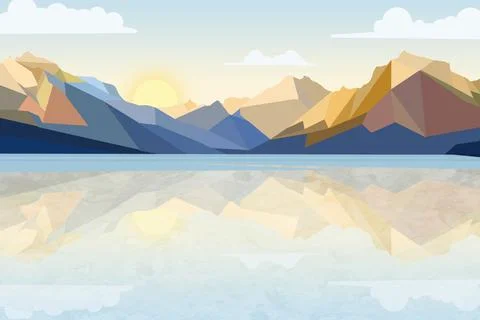 Mountain - Landscape Flat Design Stock Illustration