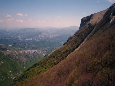 Mountain landscape flying around the mountain peaks in a national park Stock Footage 75187930