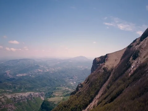 Mountain landscape flying around the mountain peaks in a national park Stock Footage 75187943