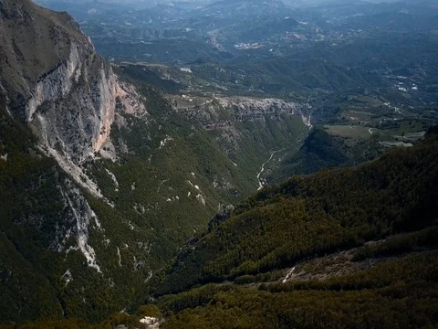 Mountain landscape flying around the mountain peaks in a national park Stock Footage 75188003
