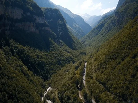 Mountain landscape flying around the mountain peaks in a national park Stock Footage 75188035