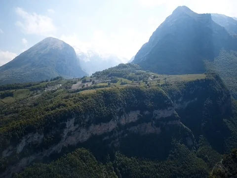 Mountain landscape flying around the mountain peaks in a national park Stock Footage 75188046