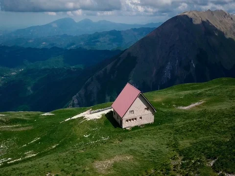Mountain landscape flying around the mountain peaks in a national park Stock Footage 75717707
