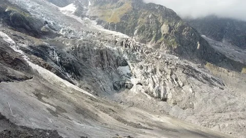 Mountain landscape. Flying over Monte Rosa glacier, Piedmont, Italy Stock Footage 139921737