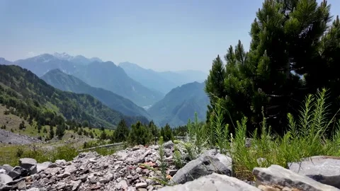 Mountain Landscape with Foreground and Pan  4K Cinematic Nature Shot in Day Video stock 313049876