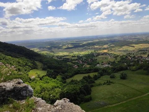 Mountain Landscape – Forests, Meadows, and Blue Sky Stock-Fotos
