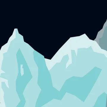 Mountain landscape glaciers flat background Stock Illustration