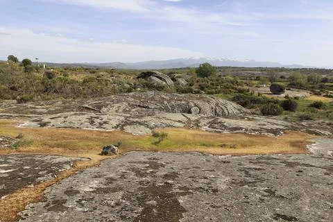 Mountain landscape in The Granite Theme Park and the surroundings of the ca.. Stock Photos