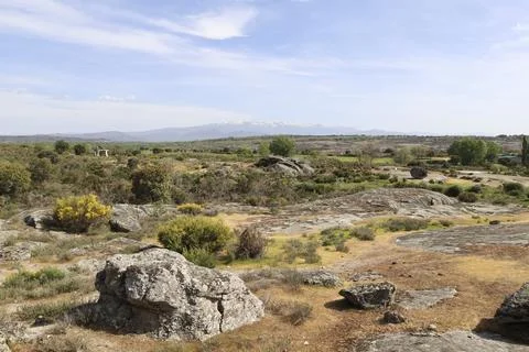 Mountain landscape in The Granite Theme Park and the surroundings of the ca.. Stock Photos