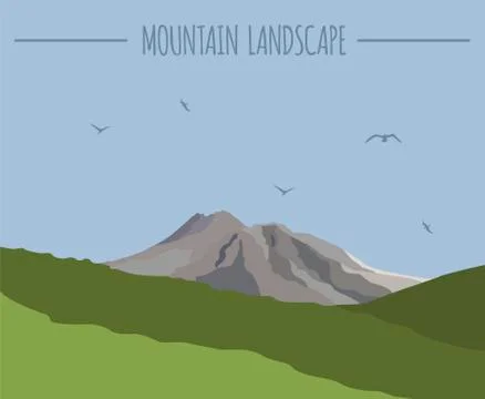 Mountain landscape graphic template Stock Illustration