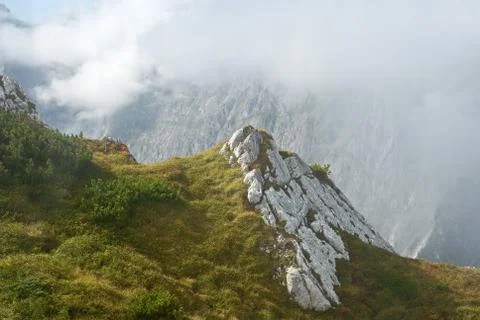 Mountain landscape with grass Stock Photos