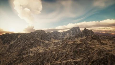 Mountain Landscape in High Altitude Stock Illustration