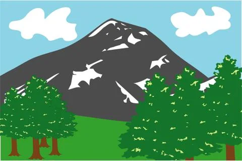 Mountain Landscape Stock Illustration