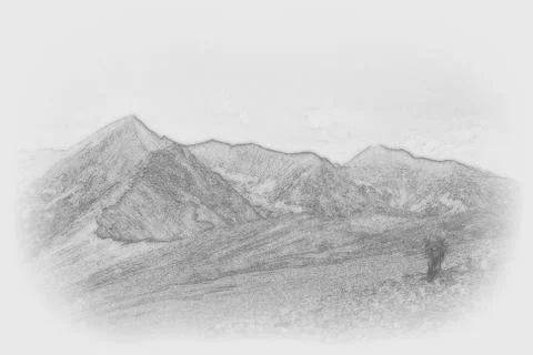 Mountain landscape Stock Illustration