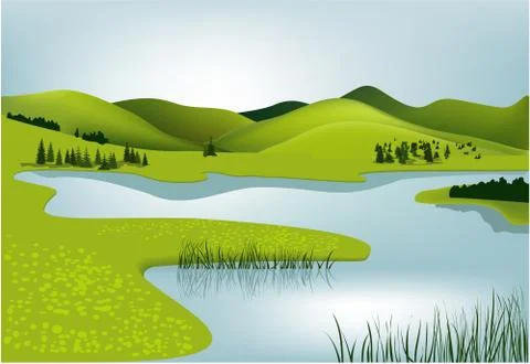 Mountain landscape Stock Illustration