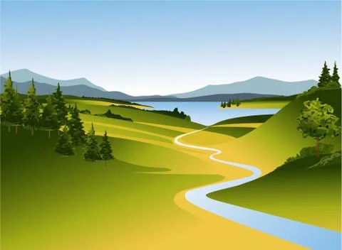 Mountain landscape Stock Illustration