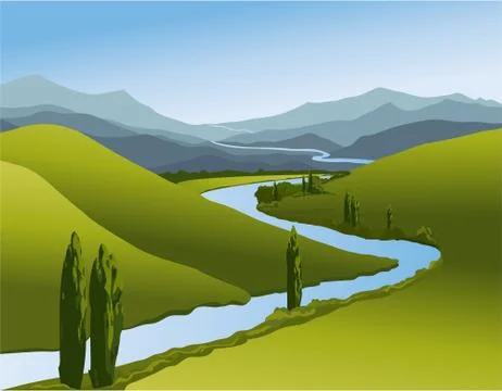 Mountain landscape Stock Illustration